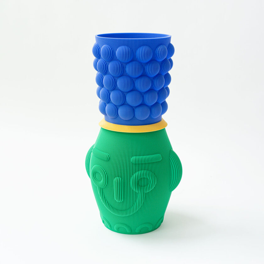 Vase with Face 01 (BlueYellowGreen) - Image 2